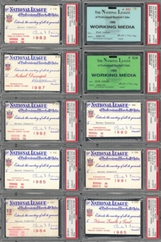 1980-96 National League Season Pass Collection- Lot of 19 (PSA)